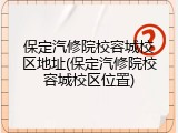 保定汽修院校容城校区地址(保定汽修院校容城校区位置)