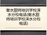 衡水厨师培训学校涞水分校电话(衡水厨师培训学校涞水分校电话)