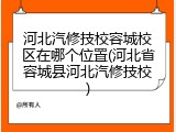 河北汽修技校容城校区在哪个位置(河北省容城县河北汽修技校)