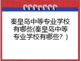 秦皇岛中等专业学校有哪些(秦皇岛中等专业学校有哪些?)