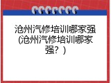 沧州汽修培训哪家强(沧州汽修培训哪家强？)