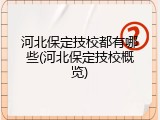 河北保定技校都有哪些(河北保定技校概览)