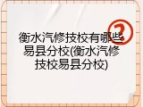 衡水汽修技校有哪些易县分校(衡水汽修技校易县分校)