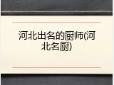 河北出名的厨师(河北名厨)