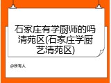 石家庄有学厨师的吗清苑区(石家庄学厨艺清苑区)