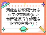 河北省新能源汽修专业学校有哪些(河北省新能源汽车修理专业学校有哪些?)