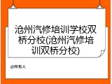 沧州汽修培训学校双桥分校(沧州汽修培训双桥分校)