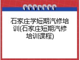 石家庄学短期汽修培训(石家庄短期汽修培训课程)