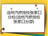沧州汽修技校张家口分校(沧州汽修技校张家口分部)