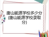 唐山能源学校多少分(唐山能源学校录取分)