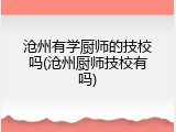 沧州有学厨师的技校吗(沧州厨师技校有吗)