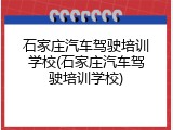 石家庄汽车驾驶培训学校(石家庄汽车驾驶培训学校)