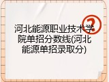 河北能源职业技术学院单招分数线(河北能源单招录取分)