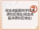 保定虎振厨师学校涞源校区地址(保定虎振涞源校区地址)