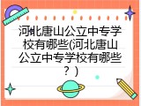 河北唐山公立中专学校有哪些(河北唐山公立中专学校有哪些？)