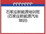 石家庄新能源培训班(石家庄新能源汽车培训)