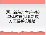 河北新东方烹饪学校具体位置(河北新东方烹饪学校地址)