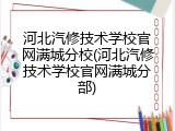 河北汽修技术学校官网满城分校(河北汽修技术学校官网满城分部)
