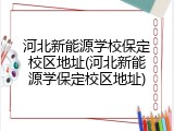 河北新能源学校保定校区地址(河北新能源学保定校区地址)