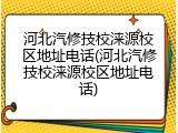 河北汽修技校涞源校区地址电话(河北汽修技校涞源校区地址电话)
