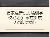 石家庄新东方培训学校地址(石家庄新东方培训地址)