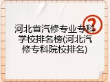 河北省汽修专业专科学校排名榜(河北汽修专科院校排名)