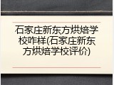 石家庄新东方烘焙学校咋样(石家庄新东方烘焙学校评价)