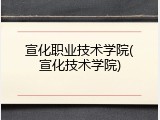 宣化职业技术学院(宣化技术学院)