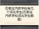 石家庄汽修学校有几个河北学生(石家庄汽修学校河北学生数量)