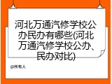 河北万通汽修学校公办民办有哪些(河北万通汽修学校公办、民办对比)