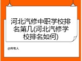 河北汽修中职学校排名第几(河北汽修学校排名如何)