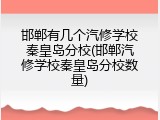 邯郸有几个汽修学校秦皇岛分校(邯郸汽修学校秦皇岛分校数量)