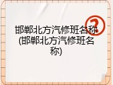 邯郸北方汽修班名称(邯郸北方汽修班名称)