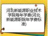 河北新能源职业技术学院每年学费(河北新能源职院年学费标准)