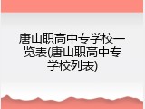 唐山职高中专学校一览表(唐山职高中专学校列表)