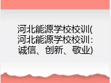 河北能源学校校训(河北能源学校校训:诚信、创新、敬业)