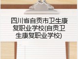 四川省自贡市卫生康复职业学校(自贡卫生康复职业学校)