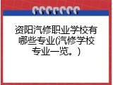 资阳汽修职业学校有哪些专业(汽修学校专业一览。)