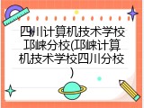 四川计算机技术学校邛崃分校(邛崃计算机技术学校四川分校)