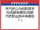 学汽修公办的职高学校成都有哪些(成都汽修职业高中有哪些?)