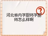 河北省内学厨师学厨师怎么样啊