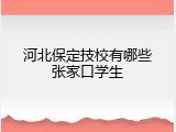 河北保定技校有哪些张家口学生