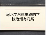 河北学汽修电路的学校沧州有几所