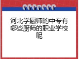 河北学厨师的中专有哪些厨师的职业学校呢