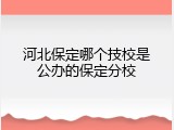 河北保定哪个技校是公办的保定分校