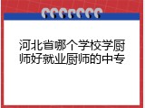 河北省哪个学校学厨师好就业厨师的中专