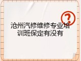 沧州汽修维修专业培训班保定有没有