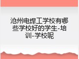 沧州电焊工学校有哪些学校好的学生-培训-学校呢