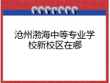 沧州渤海中等专业学校新校区在哪