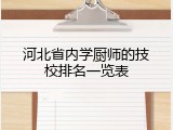 河北省内学厨师的技校排名一览表